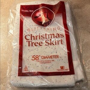 NWT Vintage Sparkl-Tex confetti Glittering Christmas Tree Skirt 58” 2 pieces